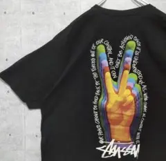 STUSSY ステューシー 半袖Tシャツ ブラックXL メキシコ製 ピース
