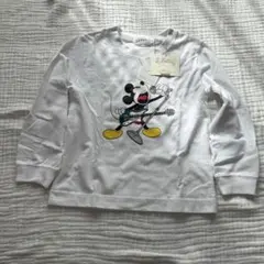 【新品タグ付き】ミッキーマウスプリント長袖カットソー120サイズ