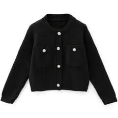 GRL ゴールドボタンショート丈ニットカーディガン an1347