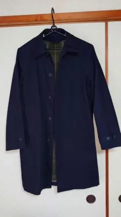 要実寸確認 LANDS END ステンカラー コート ネイビー 美品 大きめ