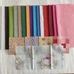 【少々訳あり】１５枚セット⭐︎おまけ付き⭐︎キルトゲイト⭐︎ドット⭐︎バラ