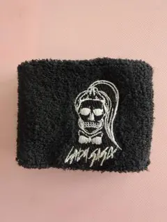 LADY GAGA リストバンド 黒 スカル 刺繍