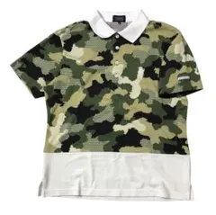 パーリーゲイツ ロゴ 刺繍 ラベル プリント 迷彩柄 半袖 ゴルフ ポロシャツ