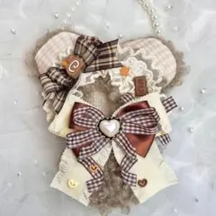 10cm ちびぐるみ ぬい服 推しぬい チョコケーキクマ しっぽ付き #25