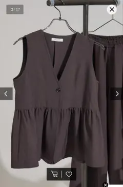 《新品・タグ付き》FREAK’S STORE ペプラムベスト　ブラウン　F