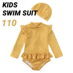 新品 子供用 水着 長袖 ワンピース 水玉 ドット スイムウェア 韓国