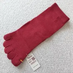 Tabio　タビオ　毛混5本指ソックス　レッド系　22.5〜24.5cm