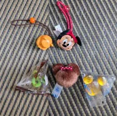 東京ディズニーランド　景品　ヘアゴム　5個セット　ミッキー、ミニー、プーさん