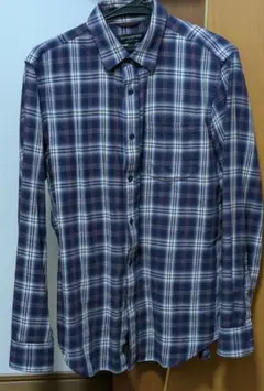 BANANA REPUBLIC ネイビー系チェックシャツ S