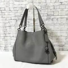 美品✨COACH コーチ・レザー トートバッグ ハンドバッグ肩掛け グレー