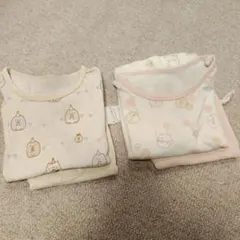 すみっコぐらし ベビーパジャマ 半袖 クリーム色・ベビーピンク　80