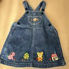 MIKI HOUSE デニム刺繍 ジャンパースカート