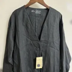 新品　無印良品　フレンチリネンコート　ダークグレー　M〜L サマンサモスモス