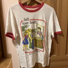 Alternative Apparel リンガーTシャツ ホワイト レッド