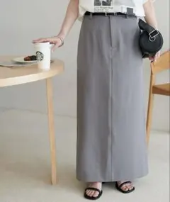 新品 裾スリット ナロースカート