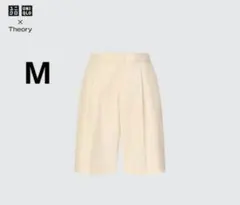 ユニクロ 感動タックイージーショートパンツ（丈22cm）ナチュラルカラー M