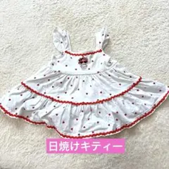 petit mainハート柄ロンパース80cm日焼けキティー