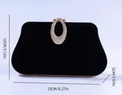 黒ベルベットパーティーバッグ　ベロア生地　結婚式 同窓会