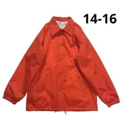 80s USA製 ナイロン コーチジャケット L 14-16 オレンジ 無地のサムネイル