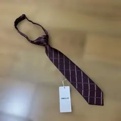 新品☆コムサイズム　エンジ　ウィンドペン柄ネクタイM