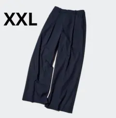 ✨大きめXXL✨　ユニクロ　UNIQLO タックワイドパンツ　紺　ユニセックス