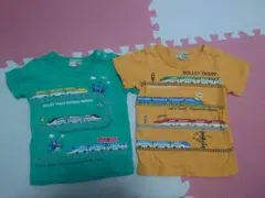 新幹線柄 半袖Tシャツ 2枚セット 97cmのサムネイル