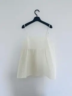 白 ジャガード キャミソール　ゆったり　シンプリシテェ　オフホワイトのサムネイル