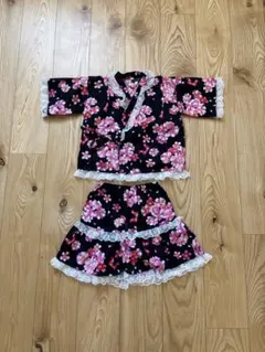 花柄 甚平上下 120cm