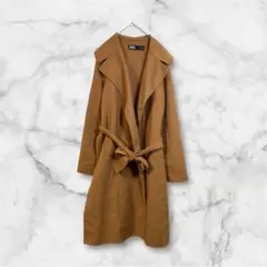 3156 ZARA ザラ キャメル ガウンロングコート S 小さいサイズのサムネイル