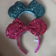 ディズニー スパンコールカチューシャ 2個セット