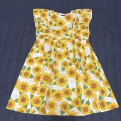 crescent ひまわり柄 ノースリーブワンピース 130 タグ付き