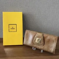 FENDI フェンディ レザー長財布 ゴールド