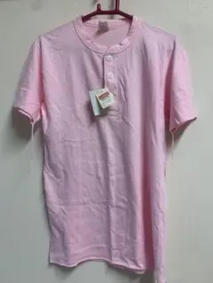 Healthknit ヘンリーネック Tシャツ ピンク M
