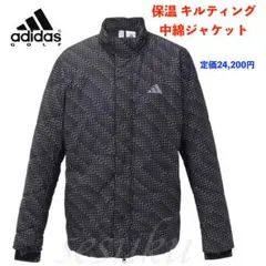【XL】秋冬 定価24,200円 アディダス ゴルフ 中綿 キルトジャケット 黒
