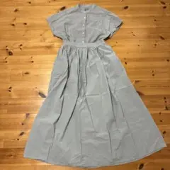 無印ブルーグレー M-L 半袖カットソーワンピース