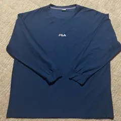FILA フィラ　オーバーサイズ　長袖Ｔシャツ　ネイビー　サイズLL