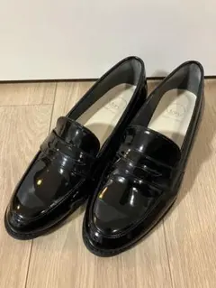 TDN ブラック コインローファー 24.5cm エナメル　ローファー