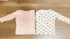 長袖Tシャツ 2枚セット 花柄・リボン柄