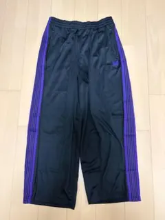 Needles トラックパンツ ヒザデルパンツ HD ブラック×パープル