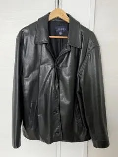 J.Crew レザーカーコート　黒