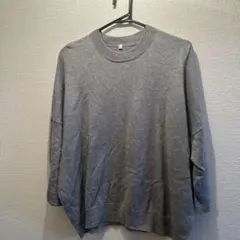 無印　グレー ニット M-L 七分丈