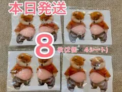 [本日発送、新品]８枚セット　柴犬　おなか　プニプニ　ステッカー　シール 3D
