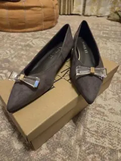 【使用1日!!】【ルタロン/LE TALON】ポインテッドクリアリボンフラット