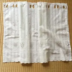 花柄　ストライプ　ホワイト カフェカーテン　47✖️85㎝