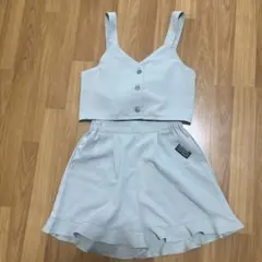 ライトグリーン トップスとショートパンツセット　150㎝のサムネイル