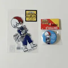 ステッカー　缶バッジ 轟焦凍 B-SIDE LABEL コラボ 2点セット