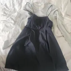 黒のキャミワンピース スパンコール入りセットアップ