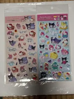 正規品 ラメ入り樹脂もりシール サンリオ　立体シールセット　キティ　正規品