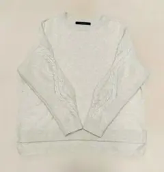 ライトベージュ ケーブルアンゴラニット セーター