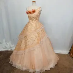 美品 ジュネビビアン ステージドレス ロングドレス 黄色 辛子色 - メルカリ